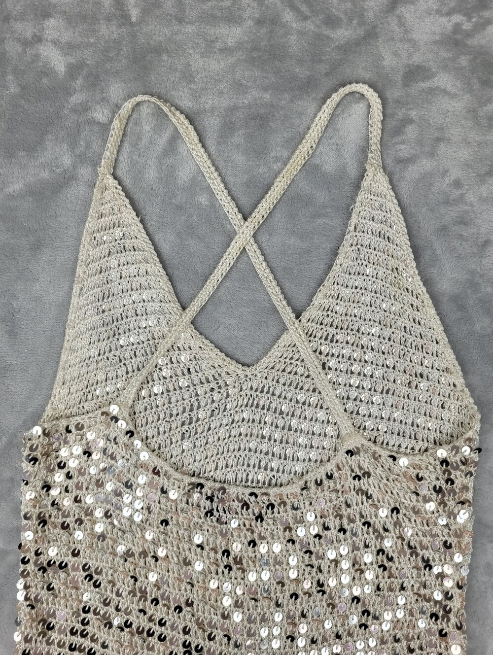 Retrofete Elliana Sequin Crochet Dress Size M / L - Picture 14 of 15